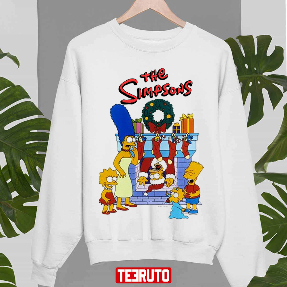 Falling From The Chime Christmas Design The Simpsons Cartoon Unisex Sweatshirt