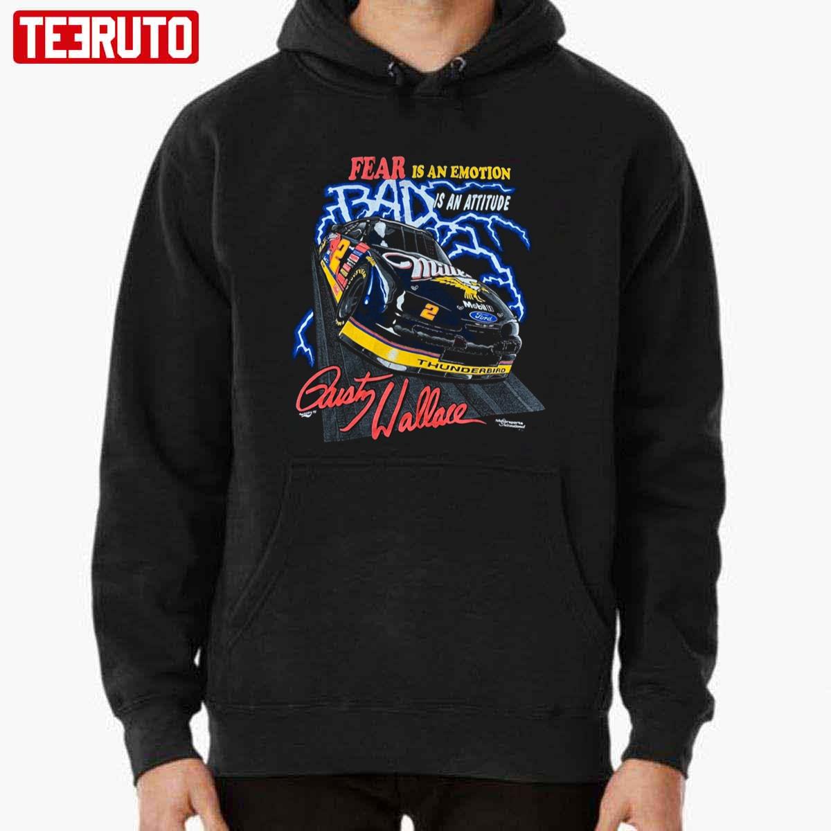 Fear Is An Emotion Vintage Racing Thrift Rusty Wallace Unisex Hoodie
