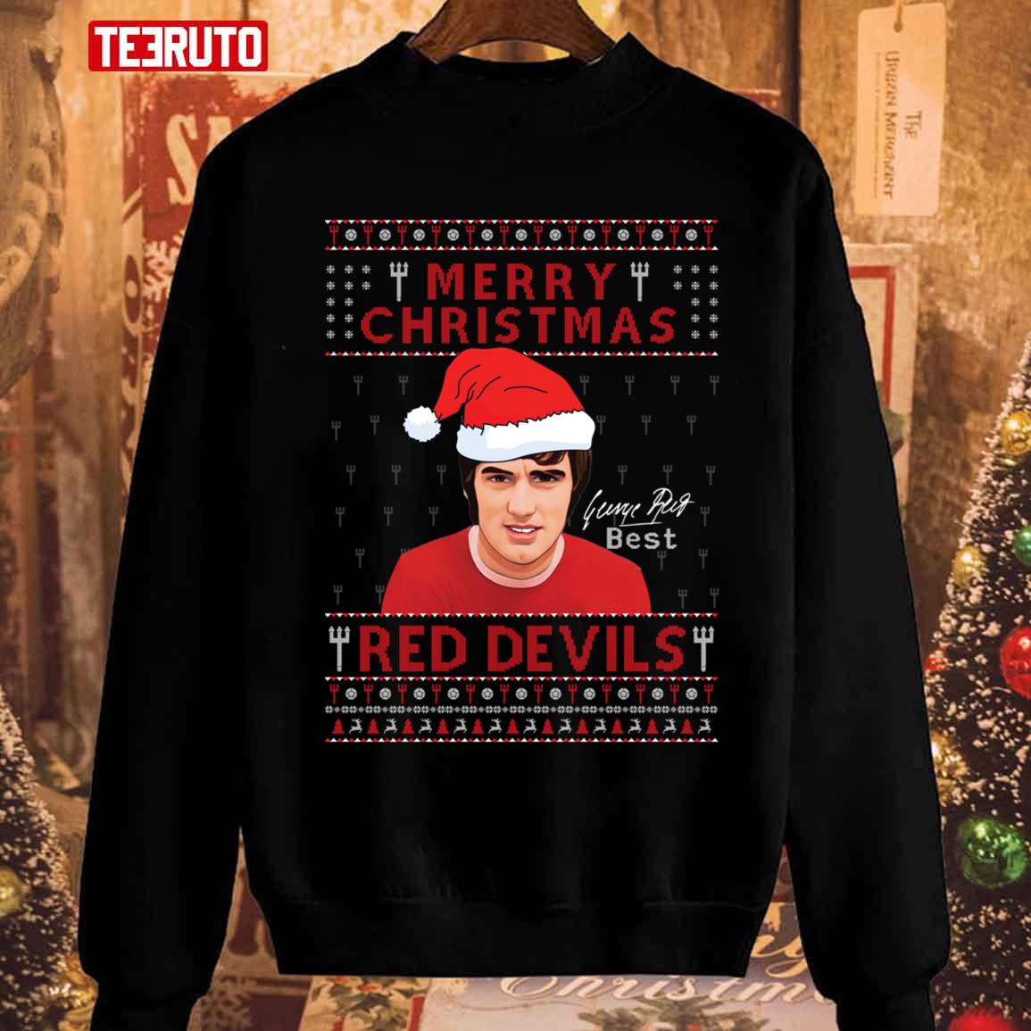George Best Manchester United Merry Christmas Red Devils Unisex Sweatshirt