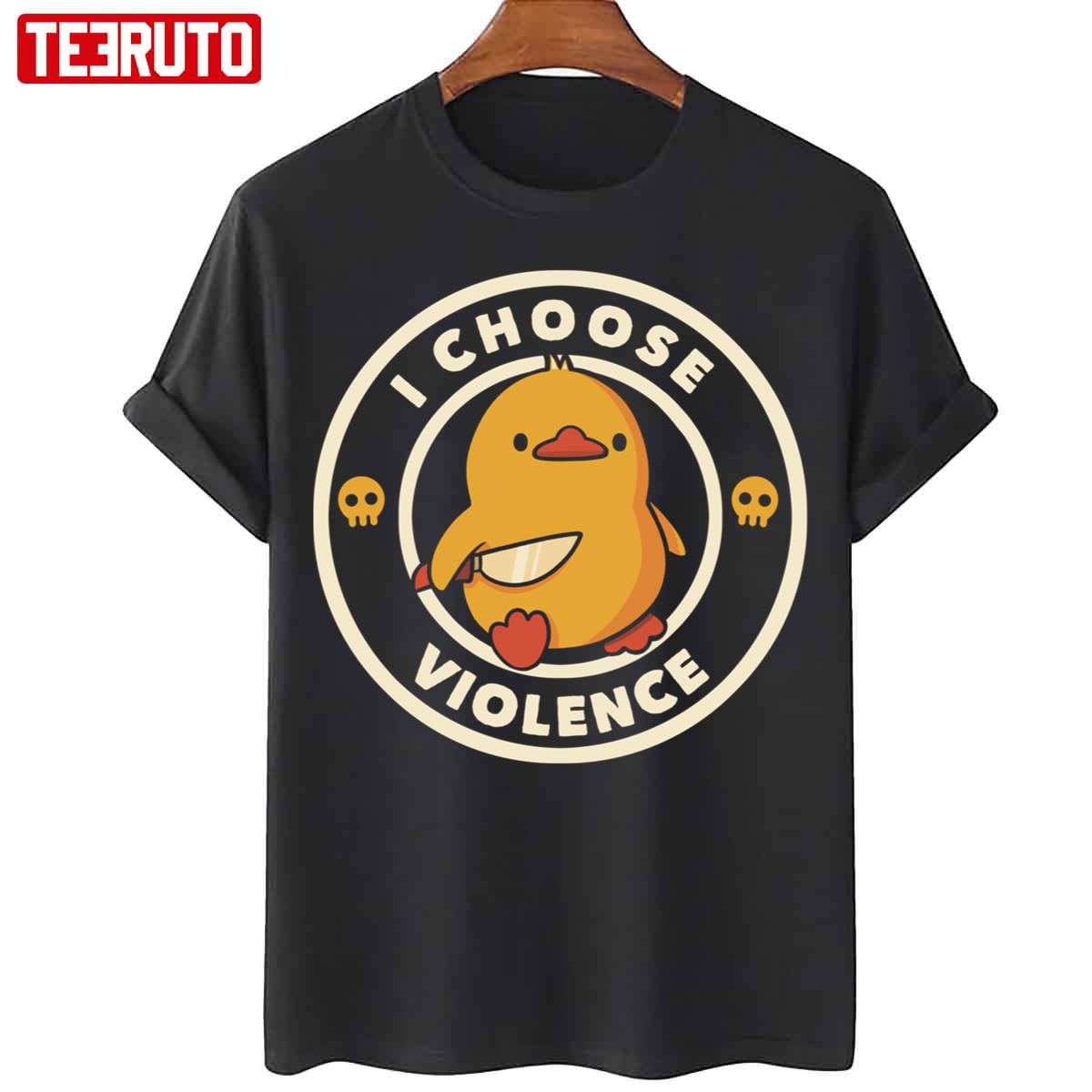  I choose violence funny duck Camiseta de manga larga