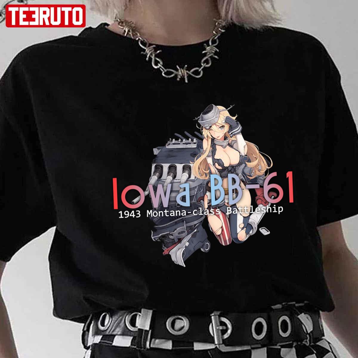 Iowa Bb-61 1943 Montana Class Battleship Kancolle Unisex T-Shirt - Teeruto