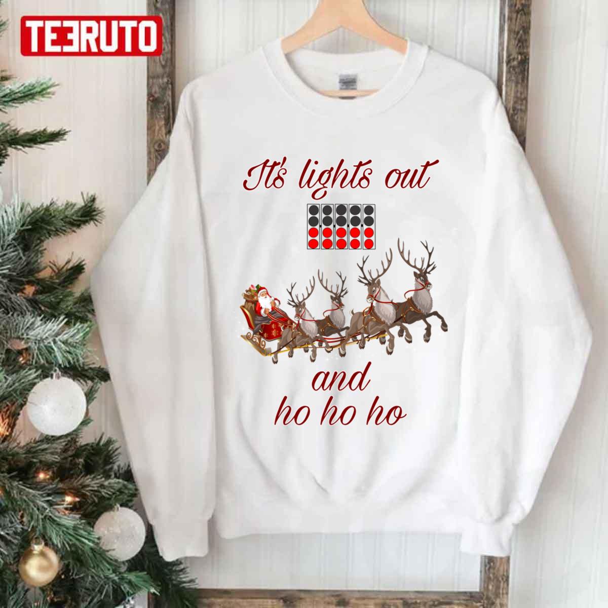 It’s Lights Out And Ho Ho Ho F1 Christmas Unisex Sweatshirt