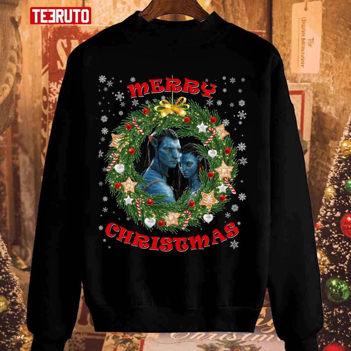 Jake And Neyturi Christmas Wreath Merry Xmas Avatar Unisex Sweatshirt