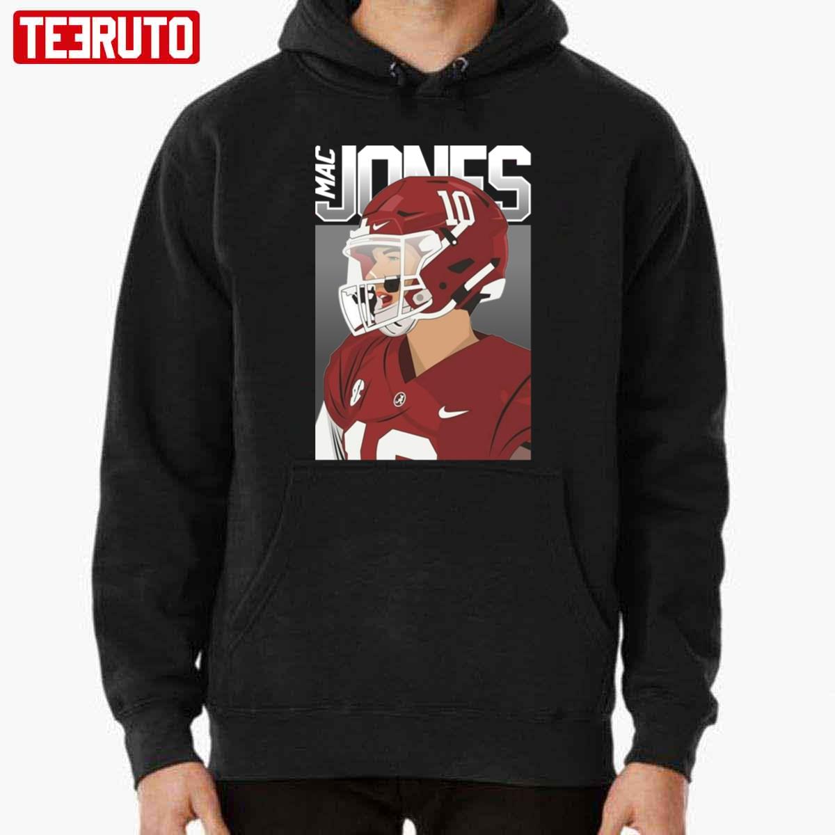 Jones Quarterback Red Design Football Mac Jones Unisex Hoodie