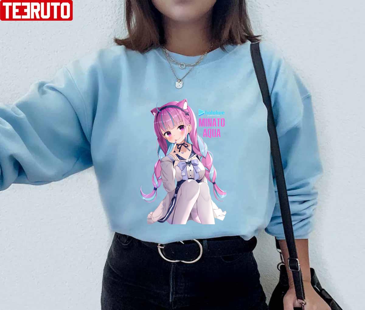 Kawaii Minato Aqua Hololive Jp Unisex Hoodie - Teeruto