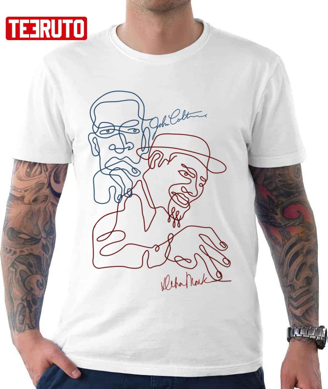 Lineart John Coltrane Thelonious Monk Unisex T-Shirt