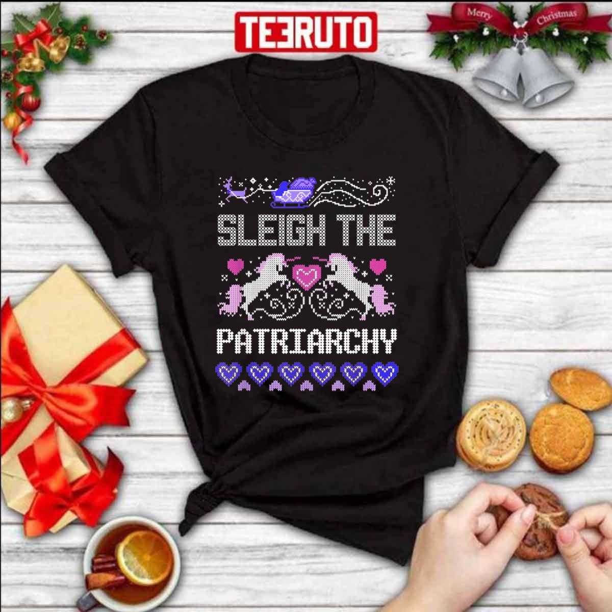 Love Sleigh The Patriarchy Ugly Christmas Jumper Unisex Sweatshirt