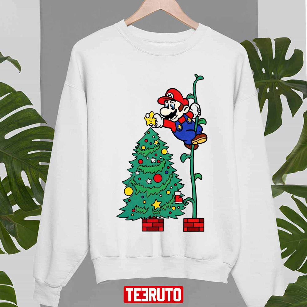 Mario Kart Video Game Christmas Design Pine Tree Unisex Sweatshirt