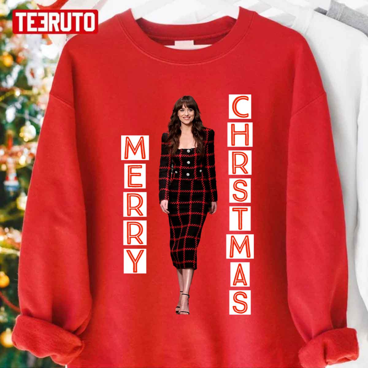 Merry Christmas Dakota Johnson Unisex Sweatshirt Teeruto 8615