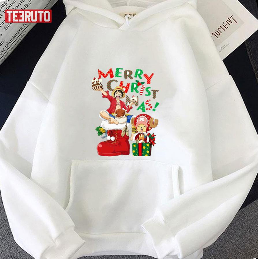 One Piece Chibi Characters Santa Hat Merry Christmas Sweatshirt - Teespix -  Store Fashion LLC