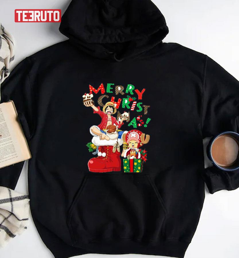 Merry Christmas From Luffy And Chopper One Piece Luffy And Chopper One Piece  Anime Unisex Sweatshirt - Teeruto