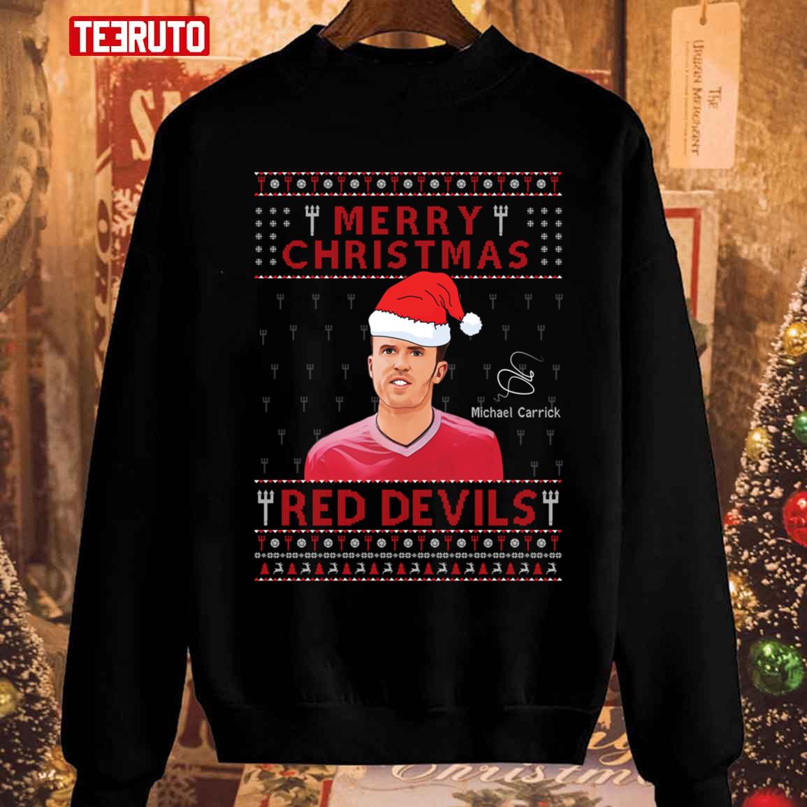 Michael Carrick Manchester United Merry Christmas Red Devil Unisex Sweatshirt