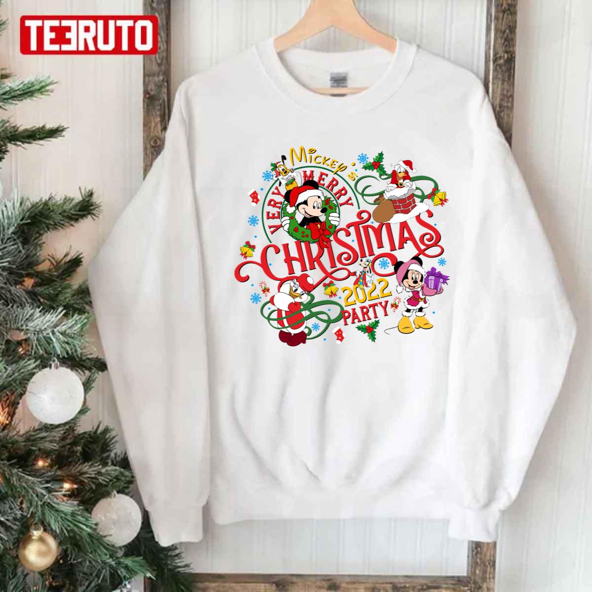 Mickey Merry Christmas 2022 Party Disney Characters Assemble Unisex Sweatshirt