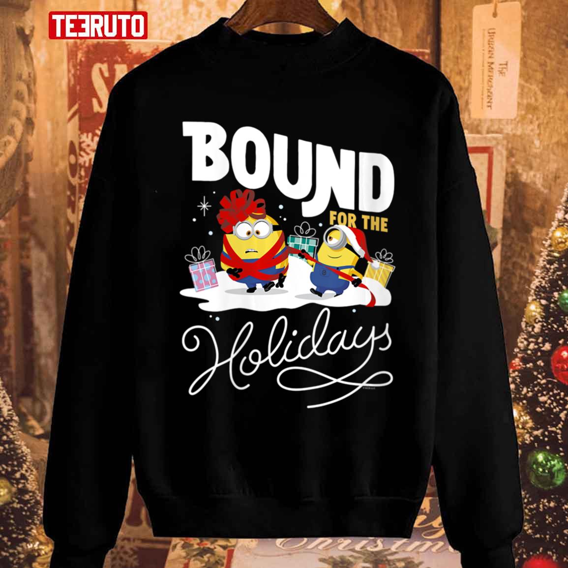 Minions Christmas Bob And Dave Bound For The Holidays Unisex Sweatshirt