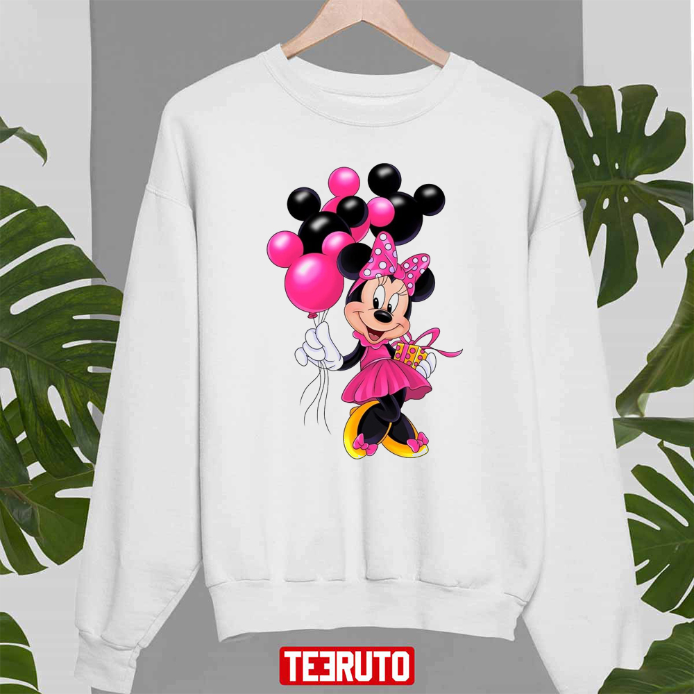 Minnie Mouse And Cartoon Balloons Disney Design Unisex Sweatshirt