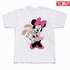 Minnie Mouse Holding Bunny Doll Disney Unisex T-Shirt