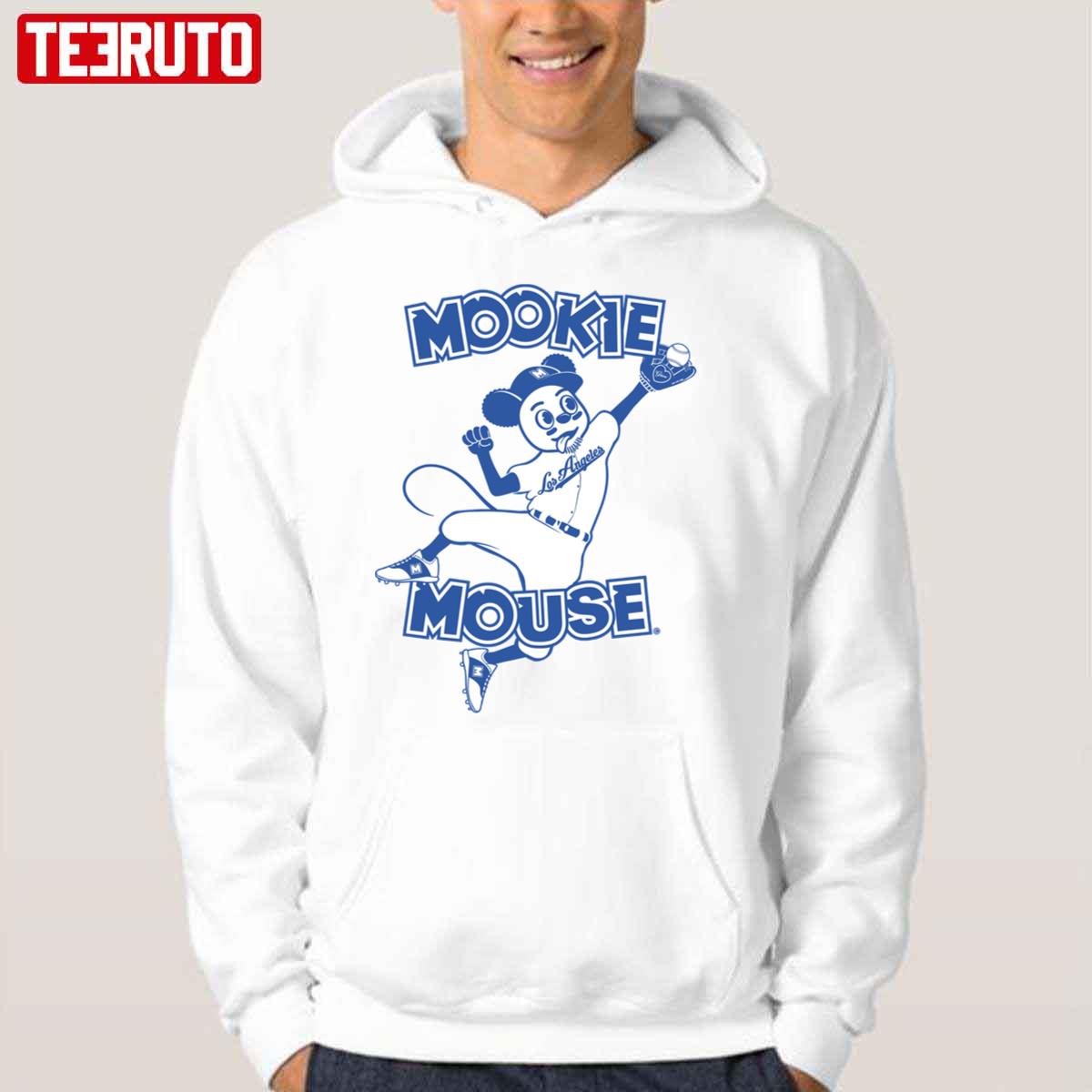Mookie Mouse Fly Catch Baseball Blue Dodgers Baseball Unisex Hoodie