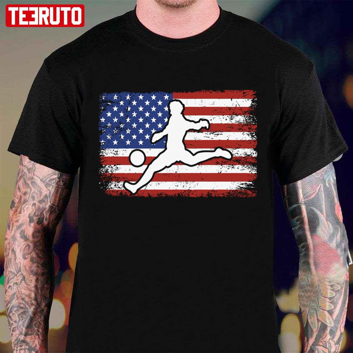 National America Flag Usa American Football Fan Soccer Team Vintage Unisex T-Shirt