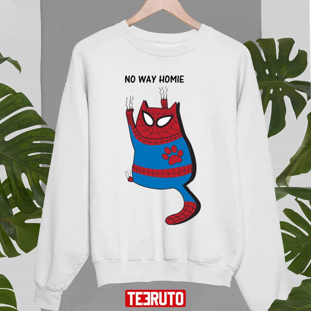 No Way Homie Spider Cat Cute Spiderman Unisex Sweatshirt