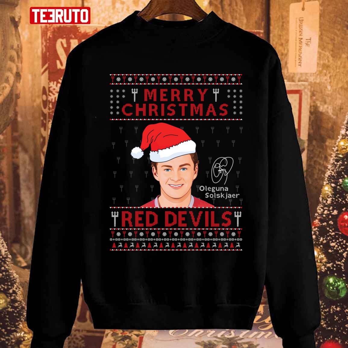 Oleguna Solskjaer Manchester United Merry Christmas Red Devil Unisex Sweatshirt