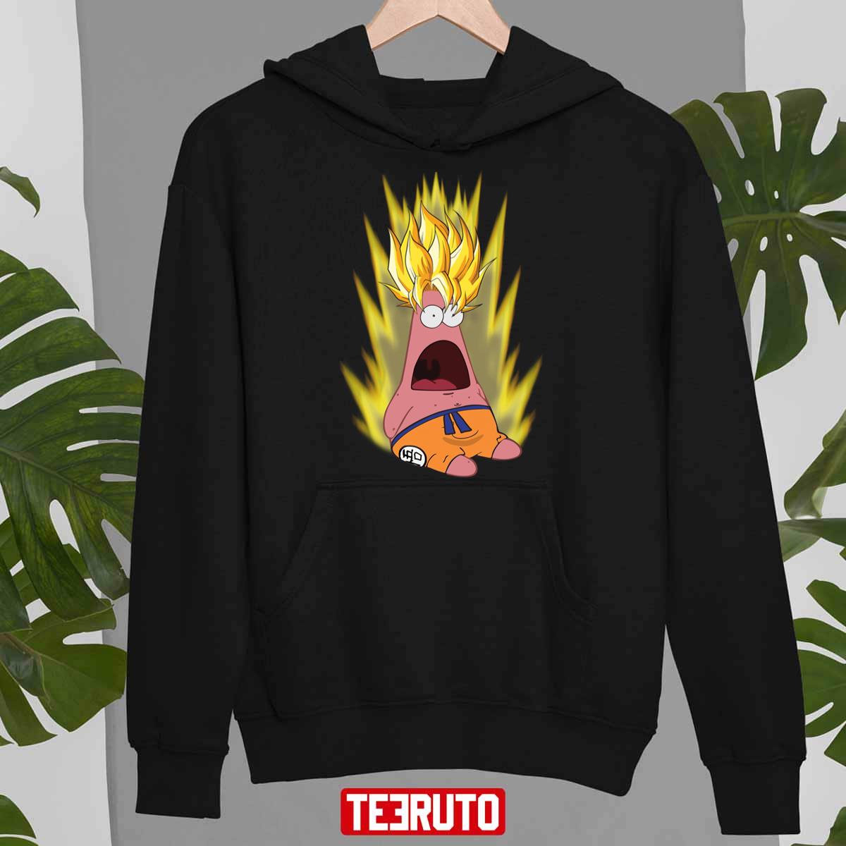 Patrick Saiyan Goku On Fire Spongebob Unisex Hoodie
