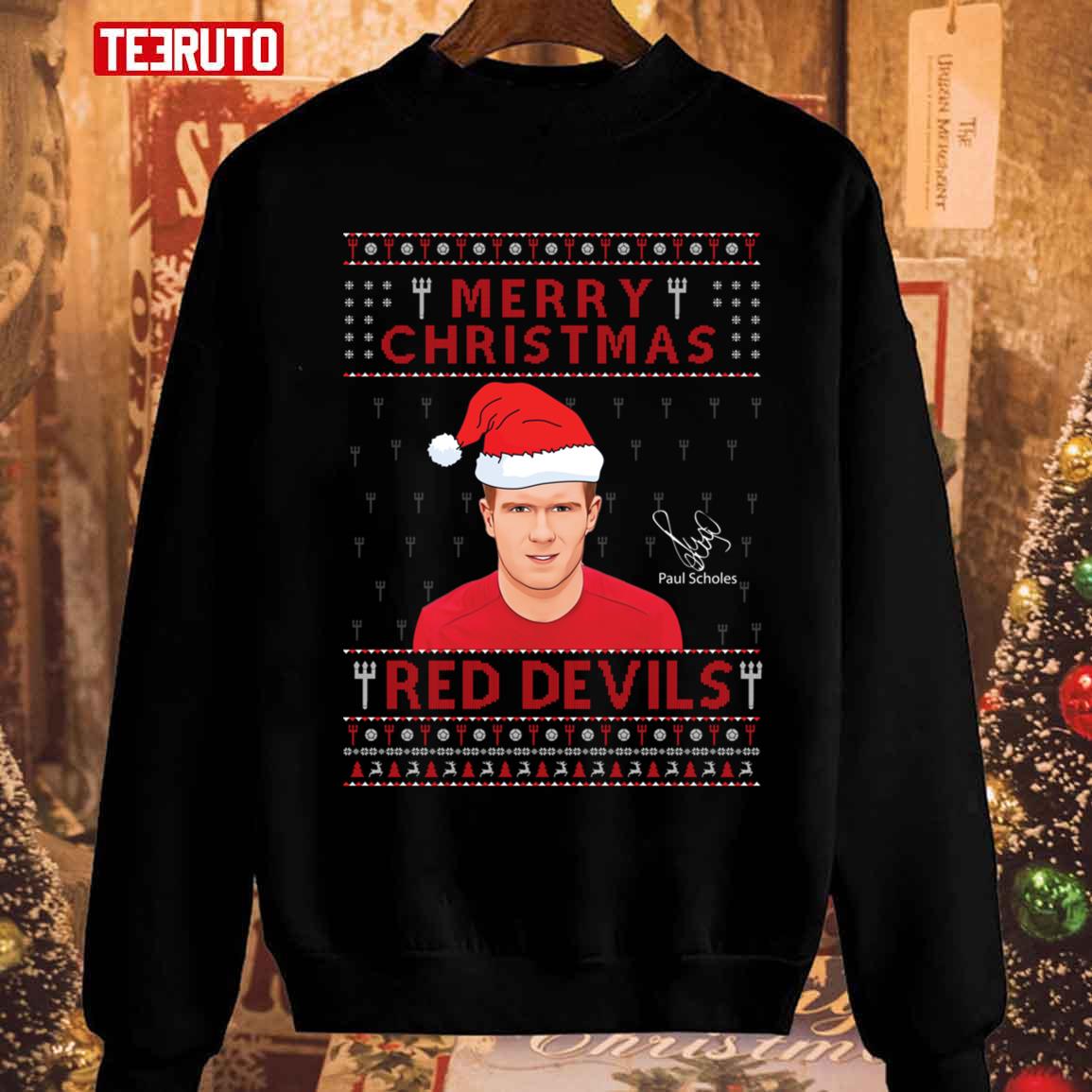 Paul Scholes Manchester United Merry Christmas Red Devil Unisex Sweatshirt