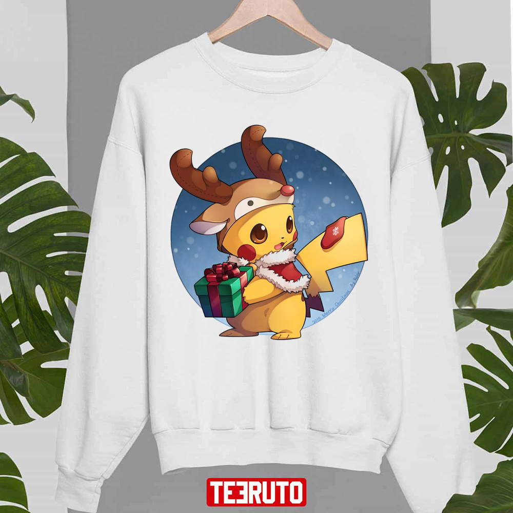 Pikachu Wearing Santa Hat Pokemon Christmas Unisex Sweatshirt