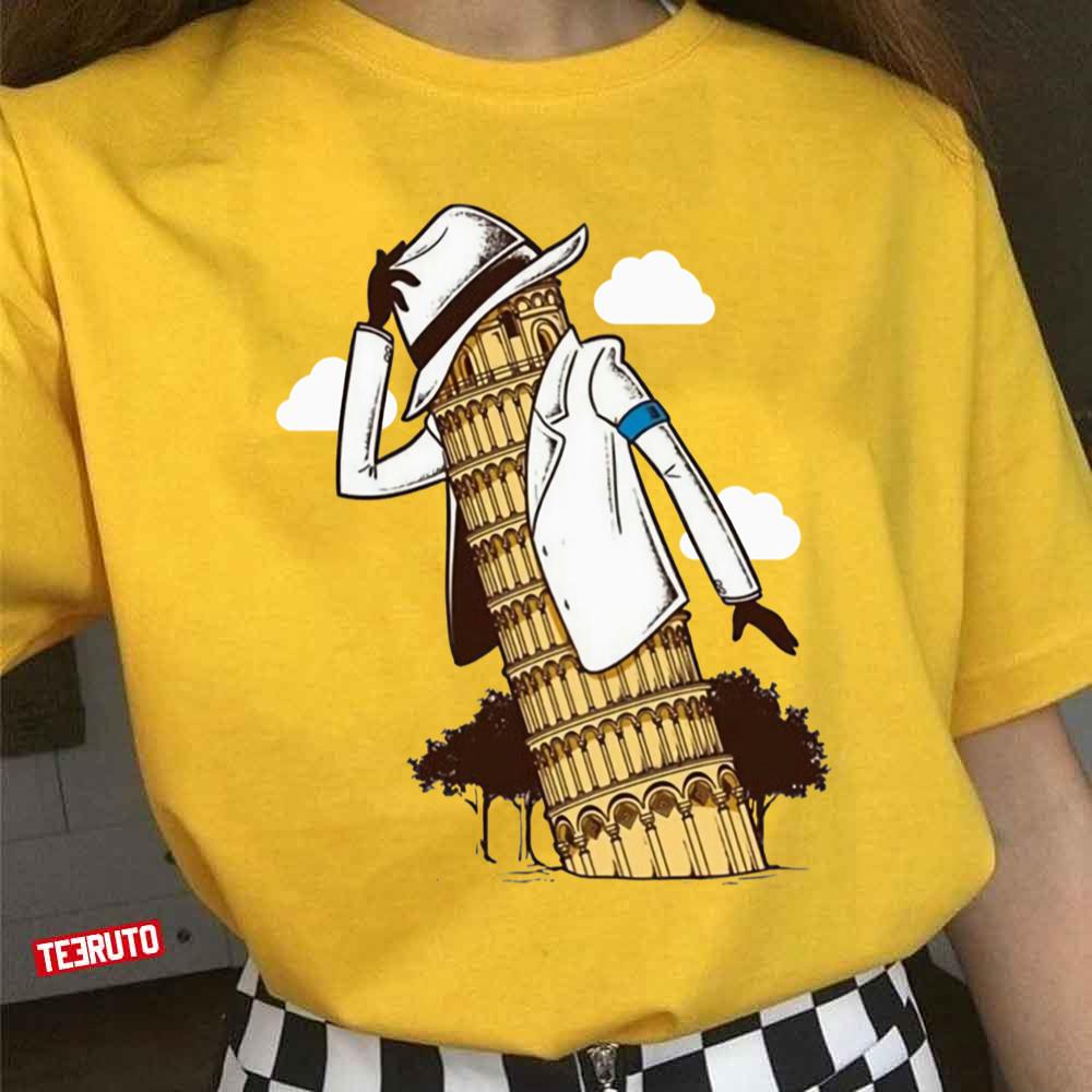 Pisa Tower & Michael Jackson Funny Design Unisex T-Shirt