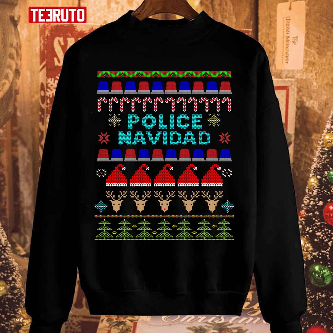 Police Navidad Ugly Christmas Sweater Design Unisex Sweatshirt