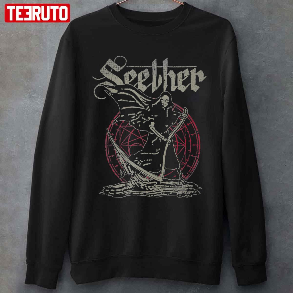 SEETHER Y2K Black Band Tee Shirt Men's Large, image size:1200x1200