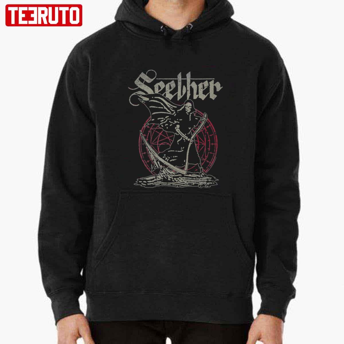 T-shirt Seether Reaper Con Licenza Rock N Roll Music Band