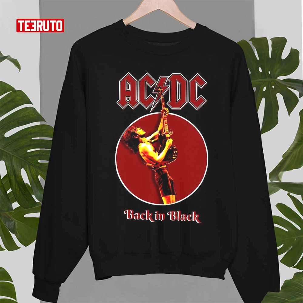 Red Design Back In Black Acdc Band Music Unisex Sweatshirt - Teeruto