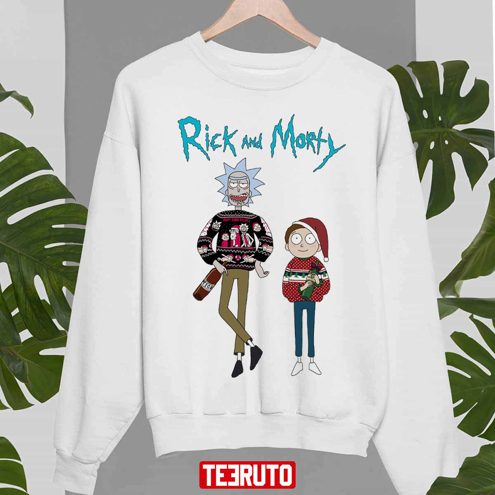 Rick And Morty Wearing Christmas Sweaters Unisex Sweatshirt - Teeruto