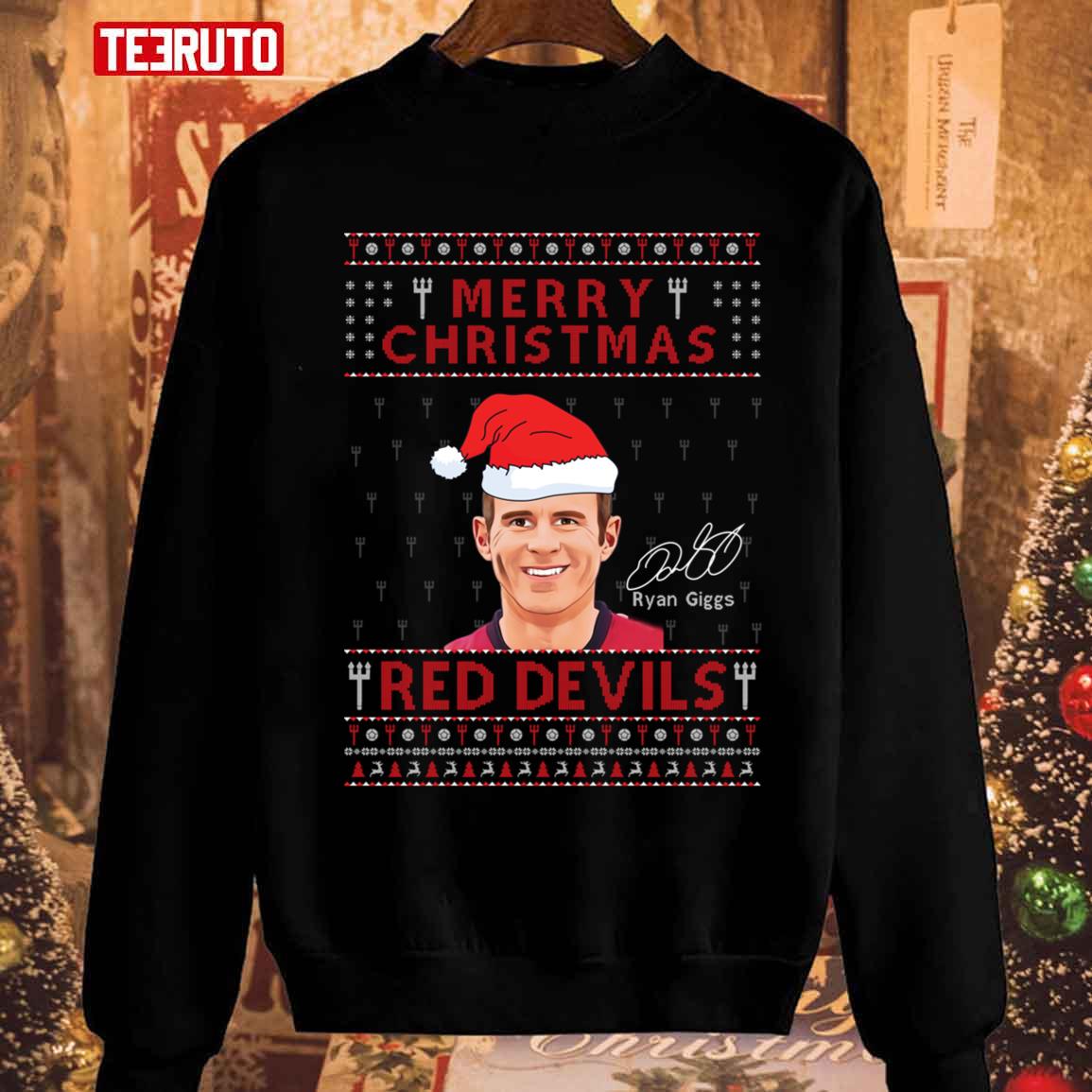 Ryan Giggs Manchester United Merry Christmas Red Devil Unisex Sweatshirt -  Teeruto