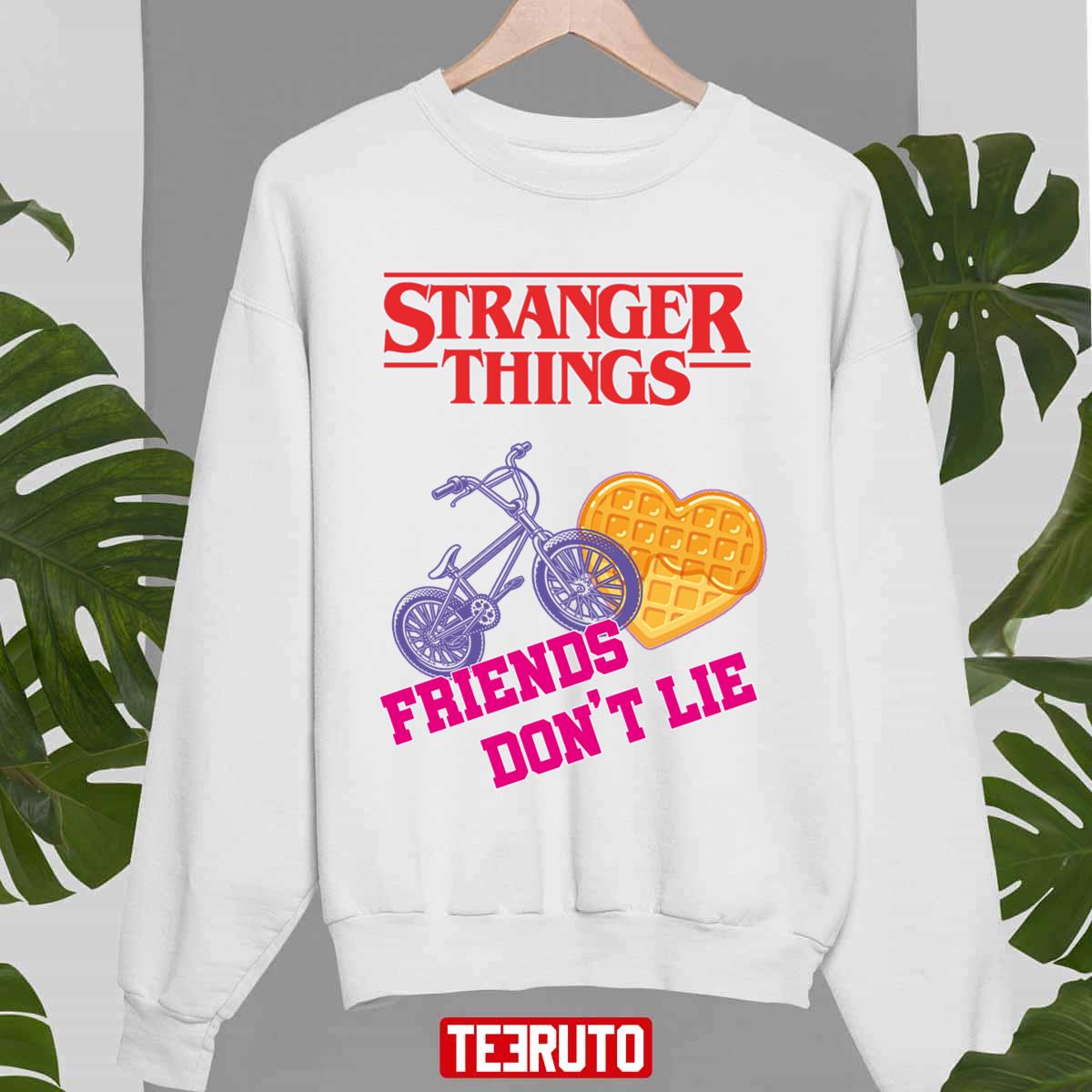 Series Stranger Things Says Girls Eleven Friends Dont Lie Great Retro Pattern Unisex Sweatshirt