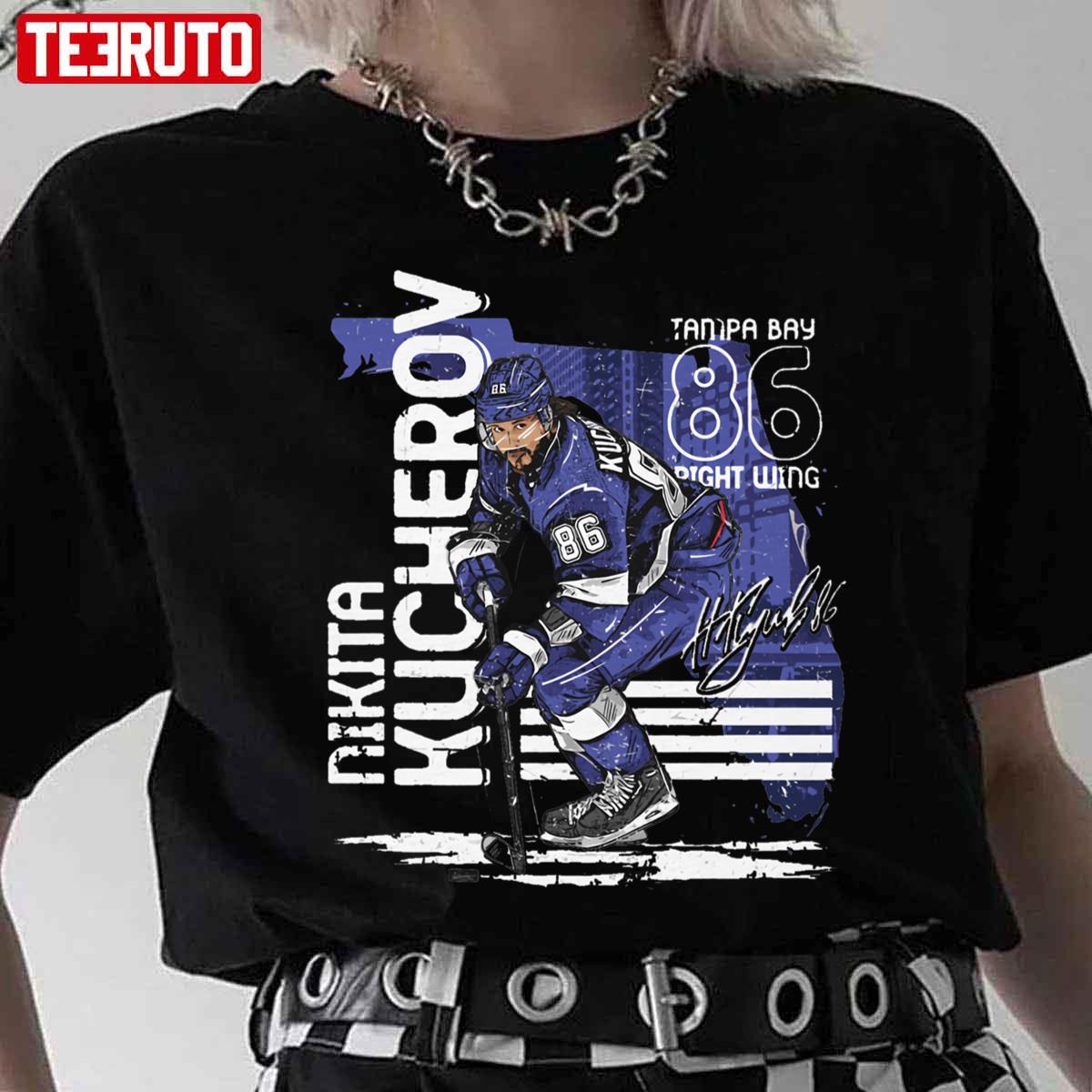 TRENDING] NHL TAMPA BAY LIGHTNING Nikita Kucherov 86 blue Hoodie and  T-shirt