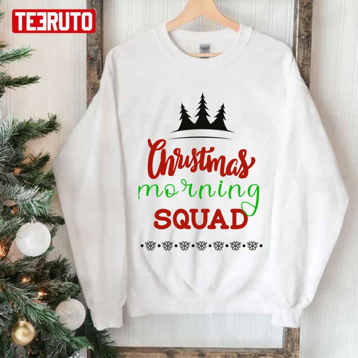 Squad Family Xmas Holidays Morning Design Unisex Sweatshirt