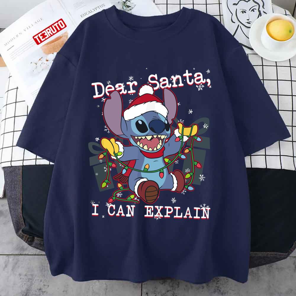 Stitch Dear Santa Just Bring Coffee Xmas Unisex T-Shirt