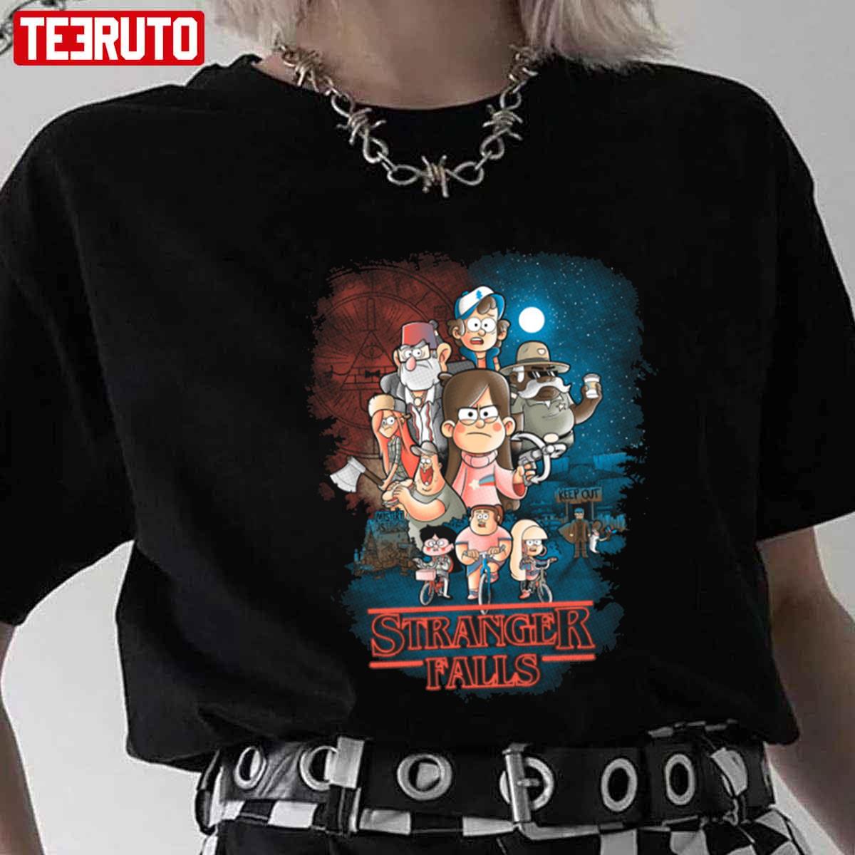 Stranger Falls Gravity Falls Stranger Things Inspired Unisex T-shirt