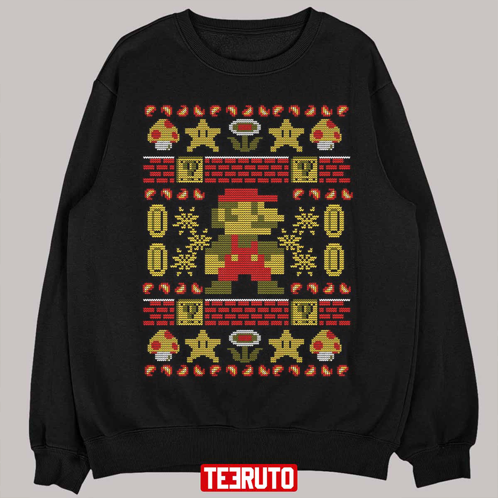 Super Christmas Super Mario Game Ugly Sweater Unisex Sweatshirt Teeruto