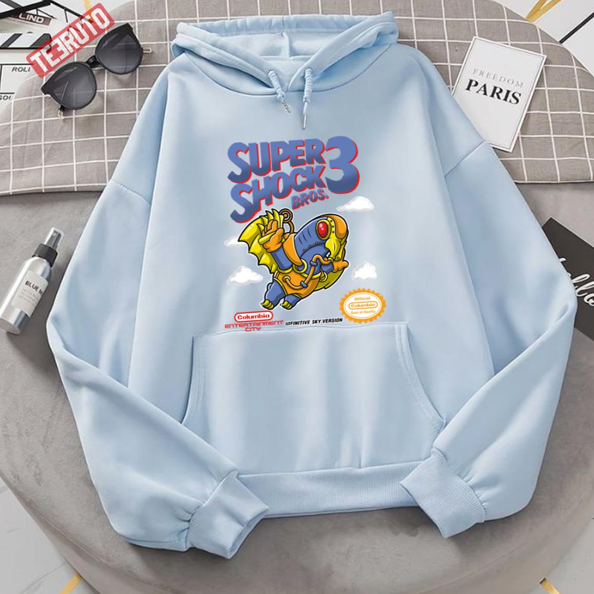 Super Shock Bros 3 Bioshock Video Game Gift Unisex Hoodie