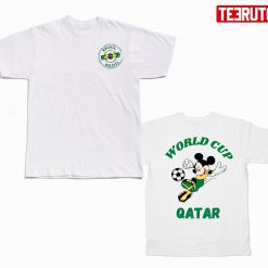 Team Brazil Postal Stamps World Cup Mickey Mouse Design 2022 Unisex T-Shirt