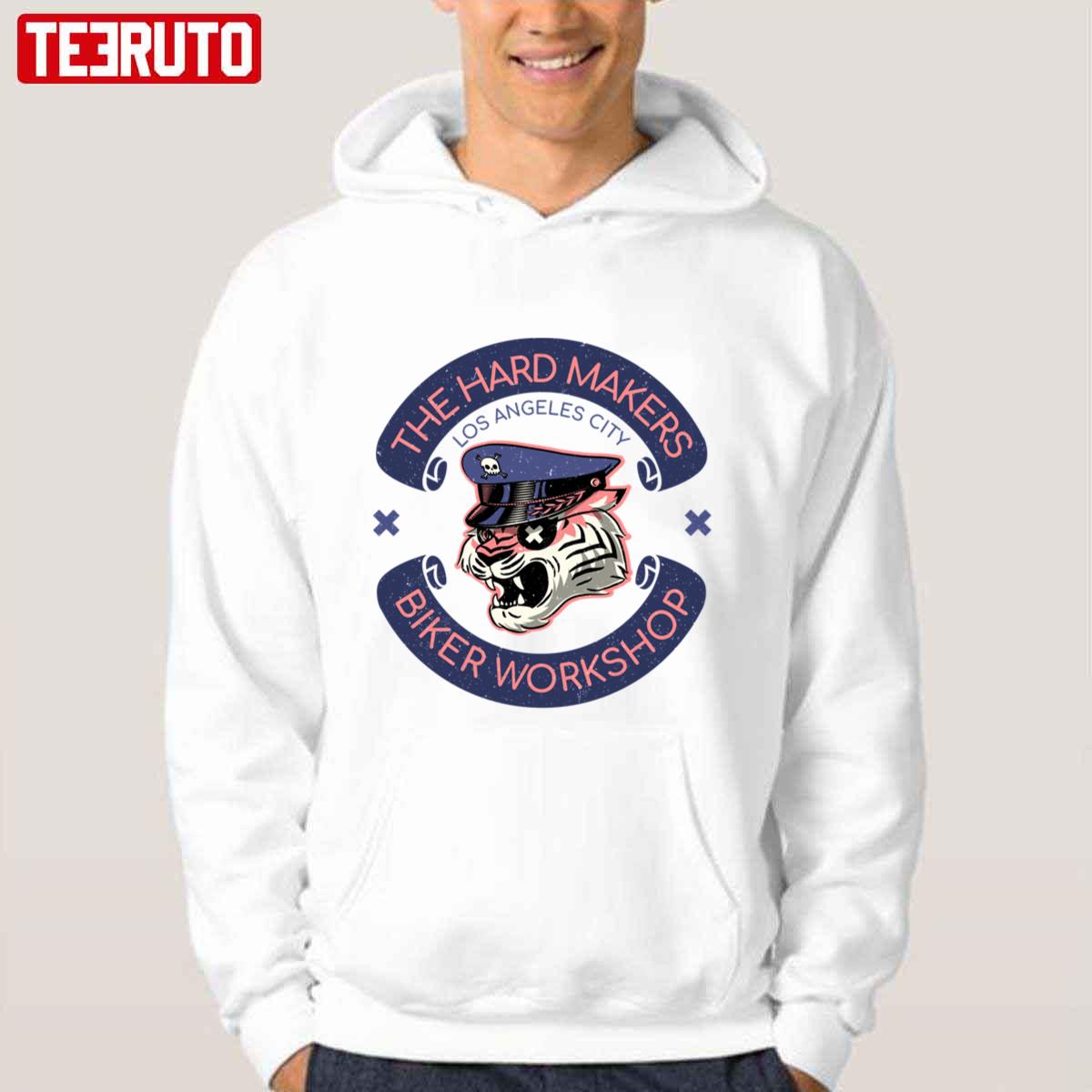 The Hard Maker Los Angeles City Biker Workshop Unisex Hoodie