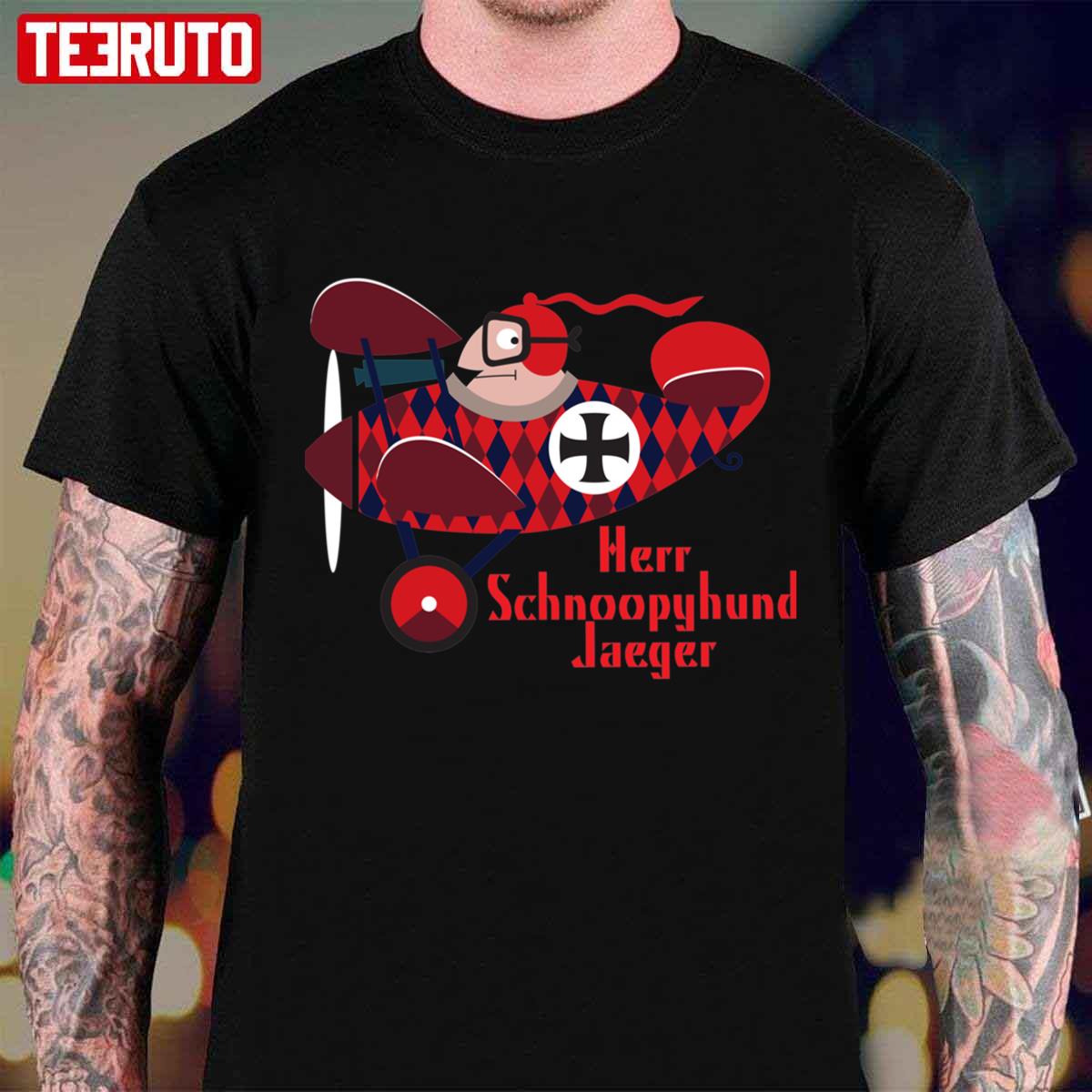 The Red Baron Her Schnoopyhund JaegerUnisex T-Shirt