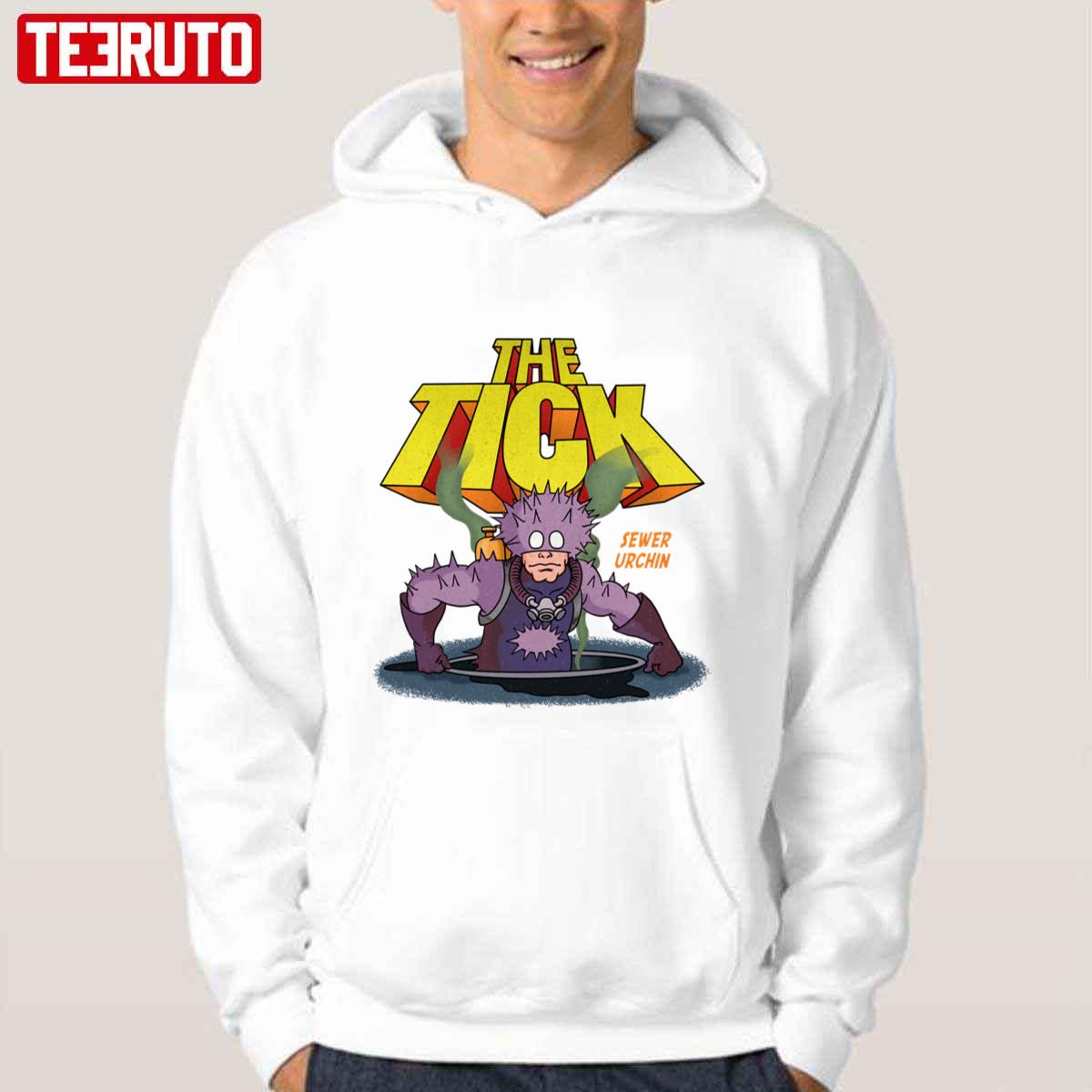 The Tick Superhero Parody Sewer Urchin Character With Logotype 1994 Tv Series Unisex Hoodie