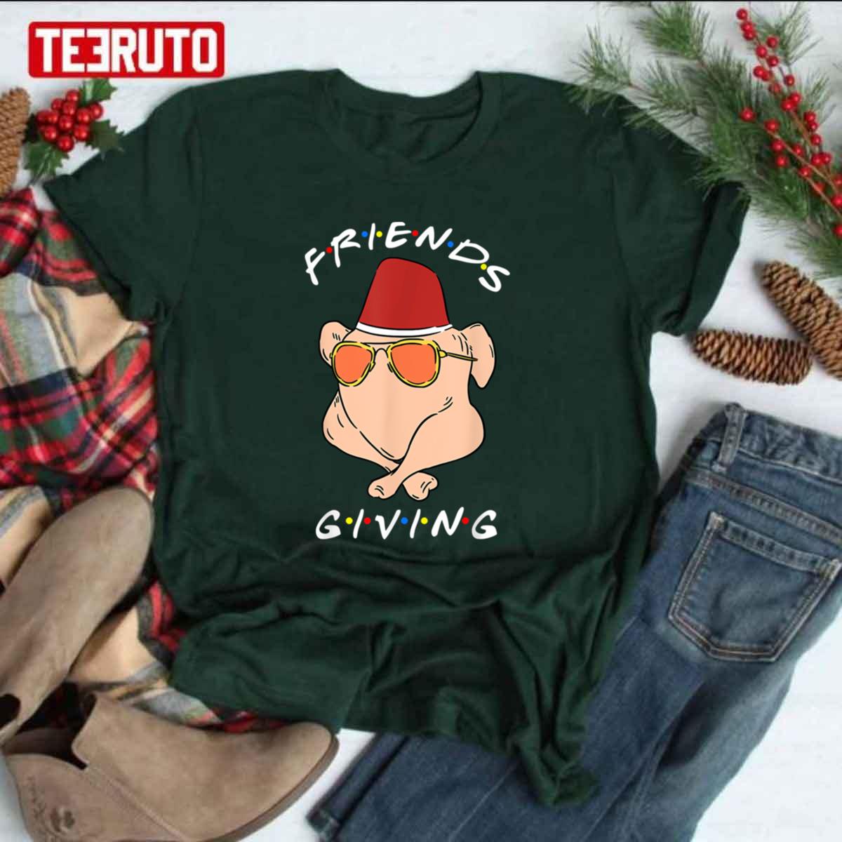 The Turkey Wearing Glasses Funny Thanksgiving Friendsgiving Christmas Gifts Unisex T-shirt