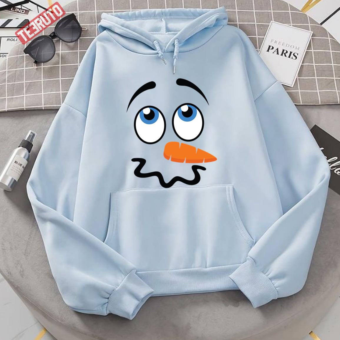 Thinking Frosty The Snowman Face Unisex Hoodie