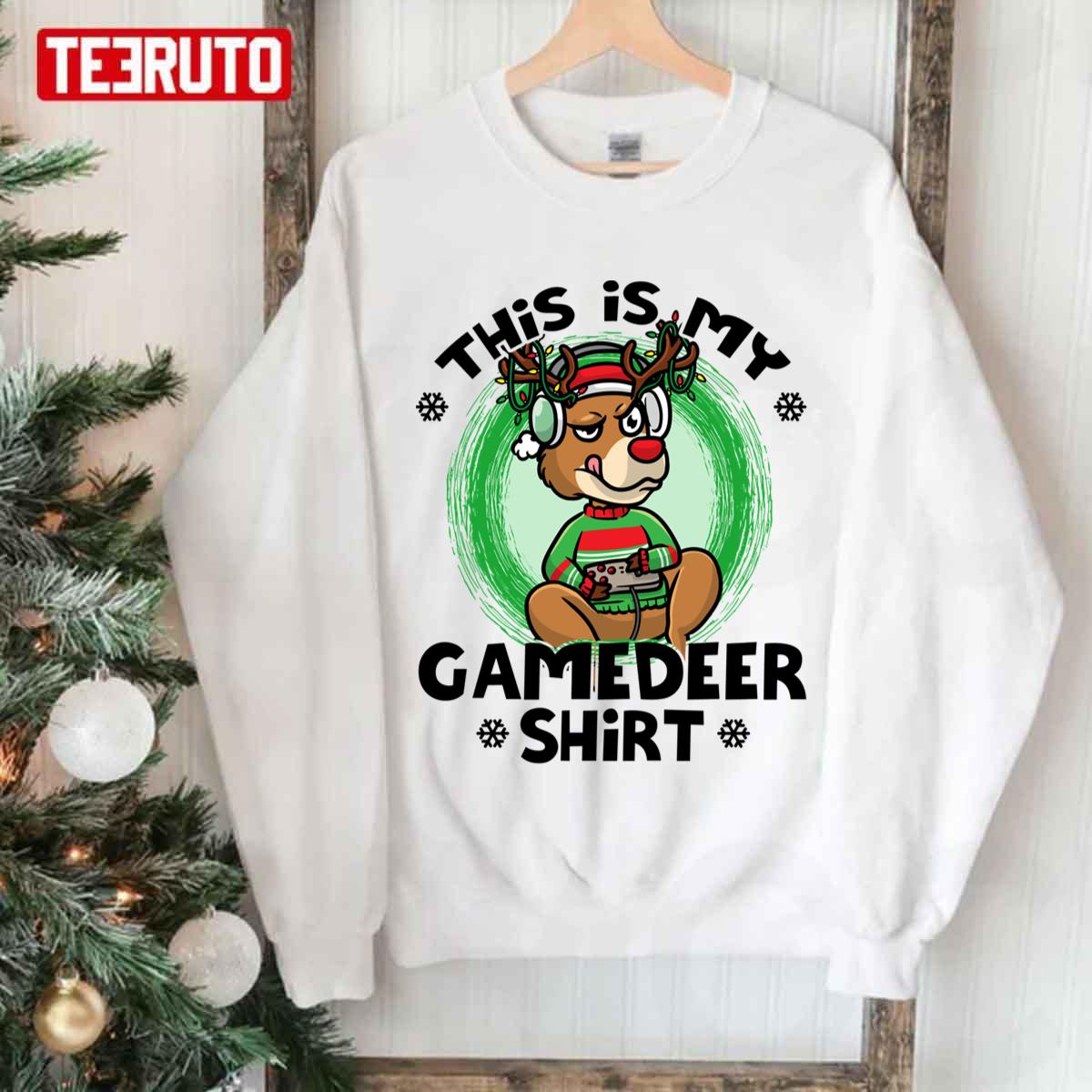 This Is My Christmas Reindeer Official Gaming Shirt Gamer Unisex Sweatshirt