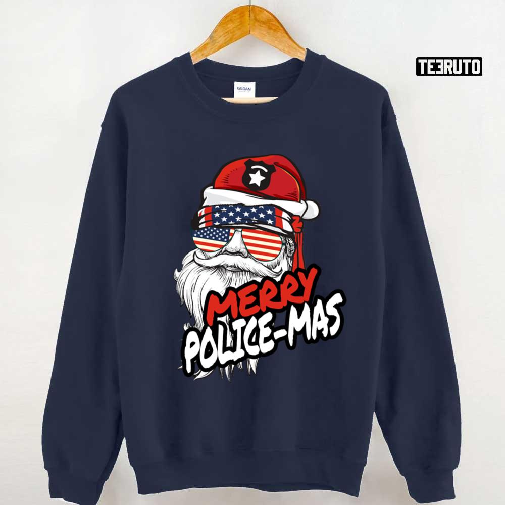 Us Merry Police Mas Policeman Santa Claus Police Christmas Gift Unisex Sweatshirt