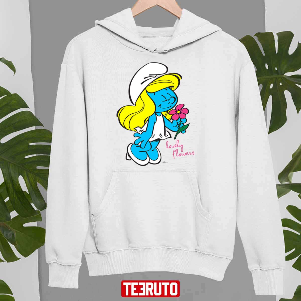 Us The Smurfs Smurfette Lovely Flowers Unisex Sweatshirt - Teeruto